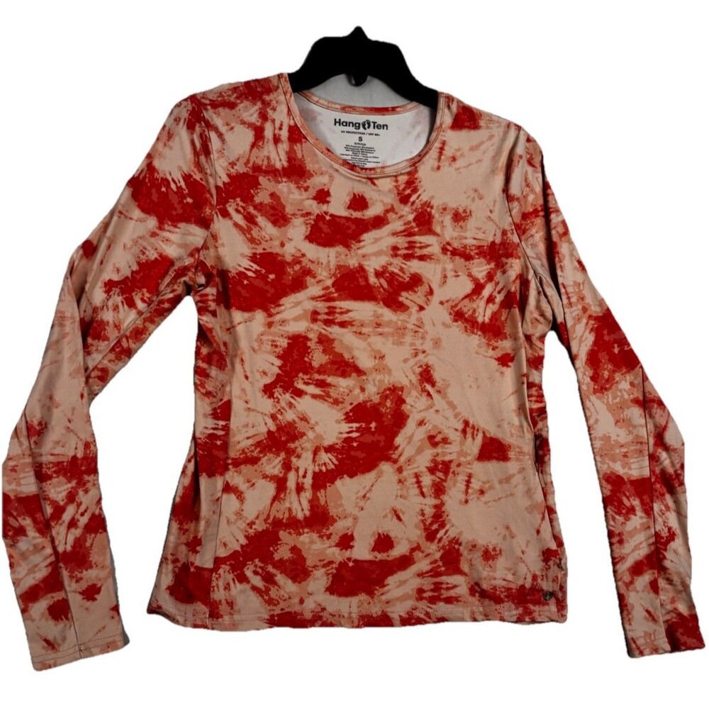 Hang Ten UPF 50 Long Sleeve Rash Guard Swim Shirt Tie Dye Womens Small 6734